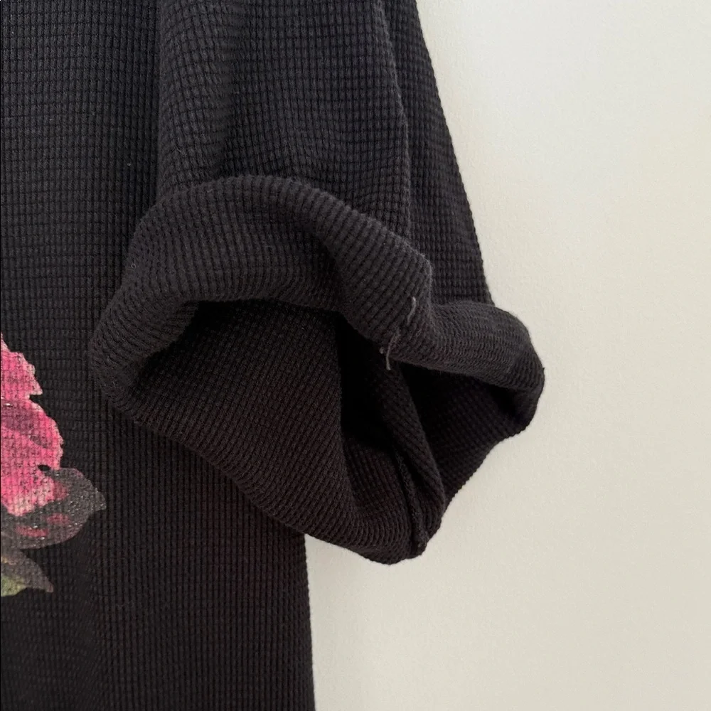 Free People Black Midi Dress with Floral Accents - Picture 7 of 13